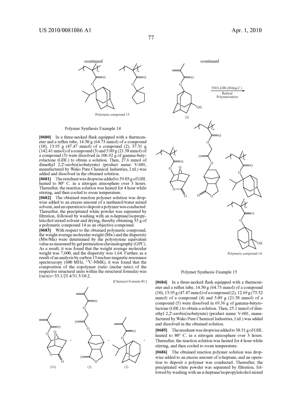 POSITIVE RESIST COMPOSITION, METHOD OF FORMING RESIST PATTERN, AND POLYMERIC COMPOUND - diagram, schematic, and image 78