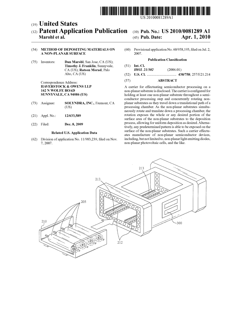 METHOD OF DEPOSITING MATERIALS ON A NON-PLANAR SURFACE - diagram, schematic, and image 01