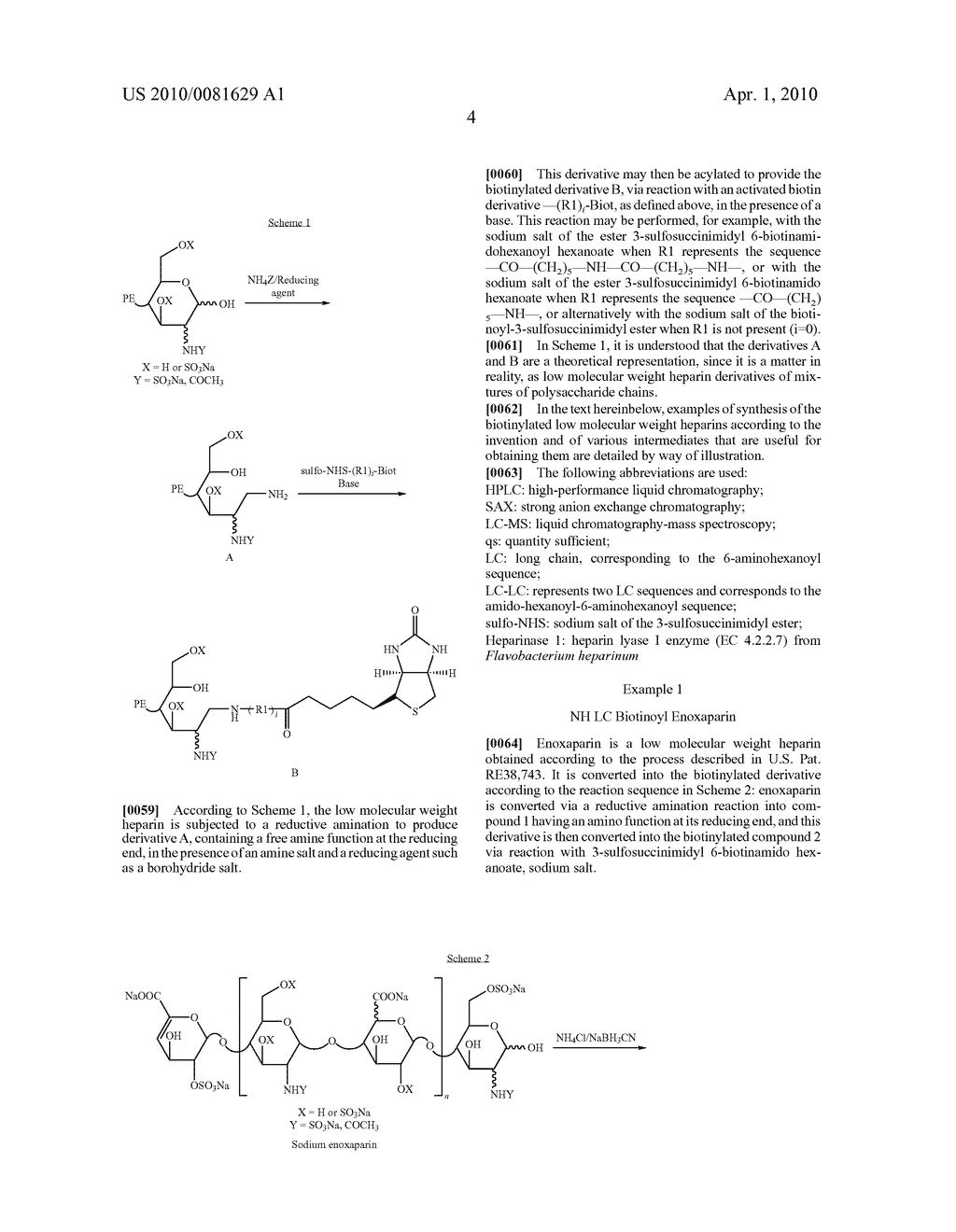 LOW MOLECULAR WEIGHT HEPARINS INCLUDING AT LEAST ONE COVALENT BOND WITH BIOTIN OR A BIOTIN DERIVATIVE, METHOD FOR MAKING SAME AND USE THEREOF - diagram, schematic, and image 09