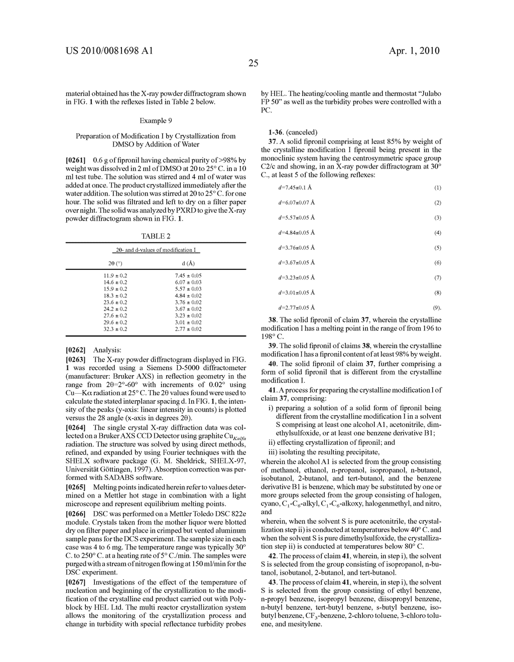 Crystalline Modification of Fipronil - diagram, schematic, and image 29