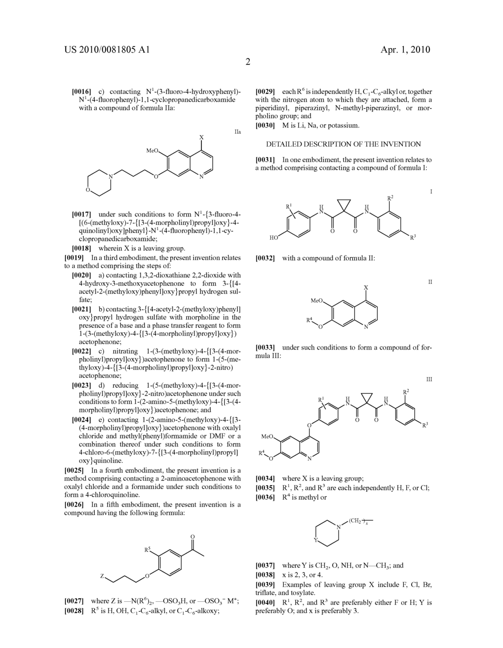 Preparation of a Quinolinyloxydiphenylcyclopropanedicarboxamide - diagram, schematic, and image 03