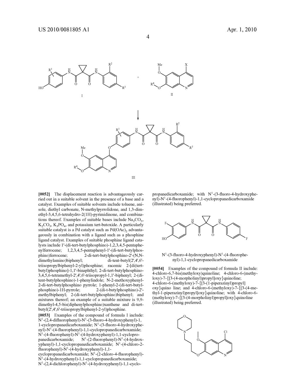 Preparation of a Quinolinyloxydiphenylcyclopropanedicarboxamide - diagram, schematic, and image 05