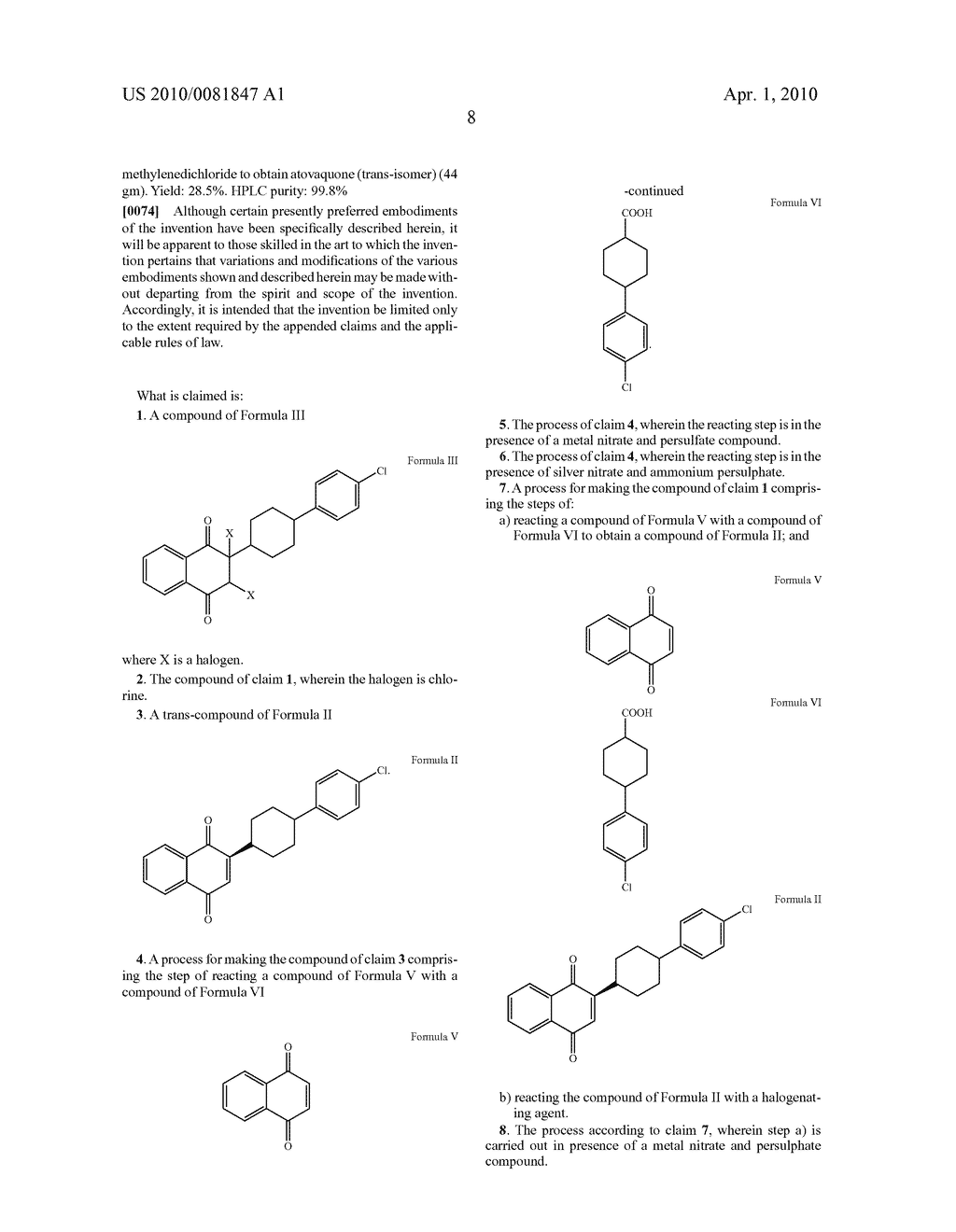 NEW PROCESS FOR PREPARATION OF ATOVAQUONE AND NOVEL INTERMEDIATES THEREOF - diagram, schematic, and image 09