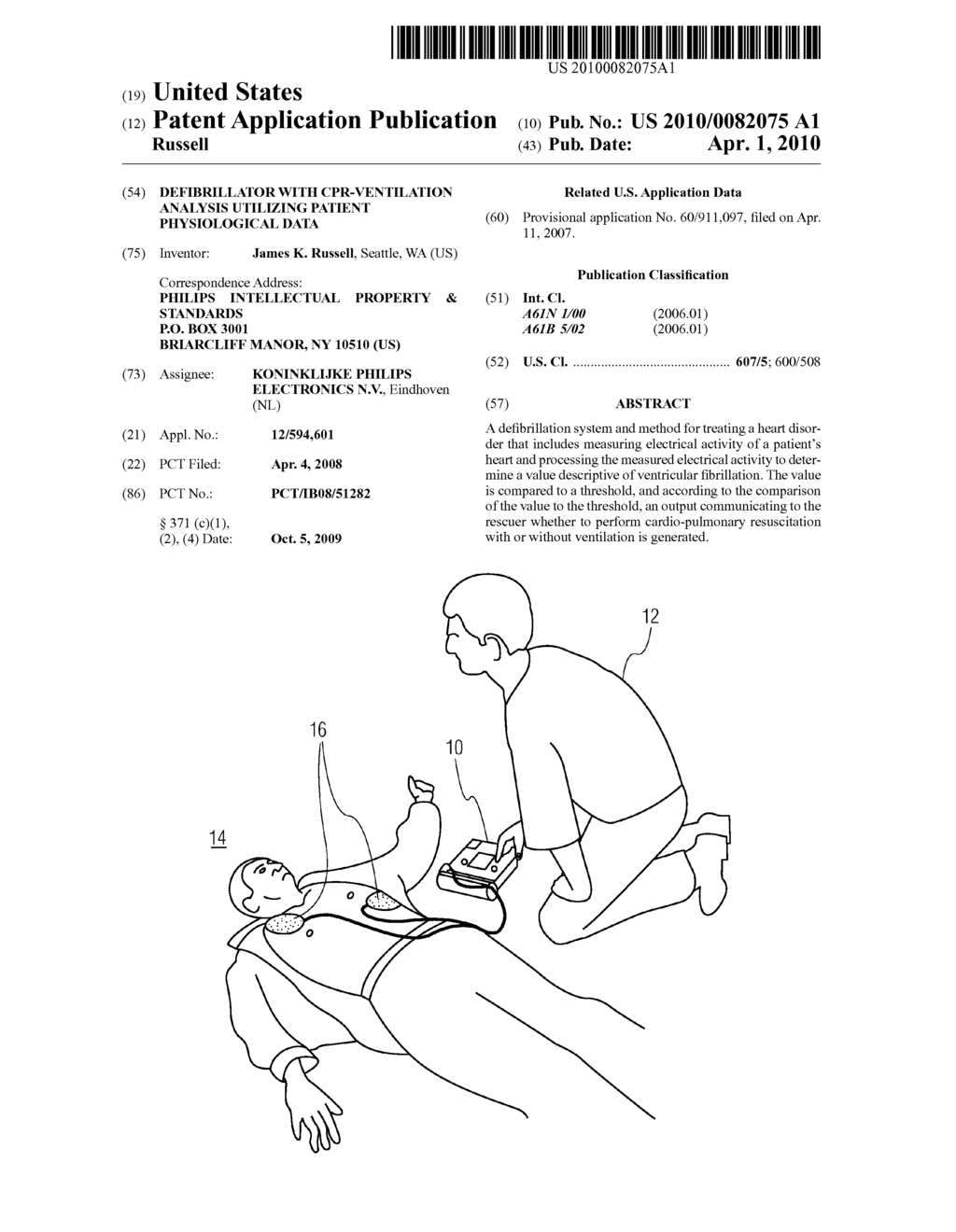 DEFIBRILLATOR WITH CPR-VENTILATION ANALYSIS UTILIZING PATIENT PHYSIOLOGICAL DATA - diagram, schematic, and image 01