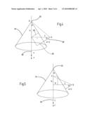 METHOD AND DEVICE FOR DETERMINING GEOMETRIC DATA OF A CONICAL MEASUREMENT OBJECT diagram and image