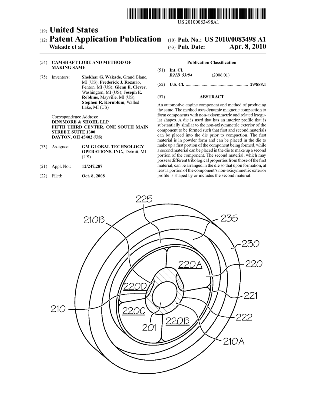 CAMSHAFT LOBE AND METHOD OF MAKING SAME - diagram, schematic, and image 01