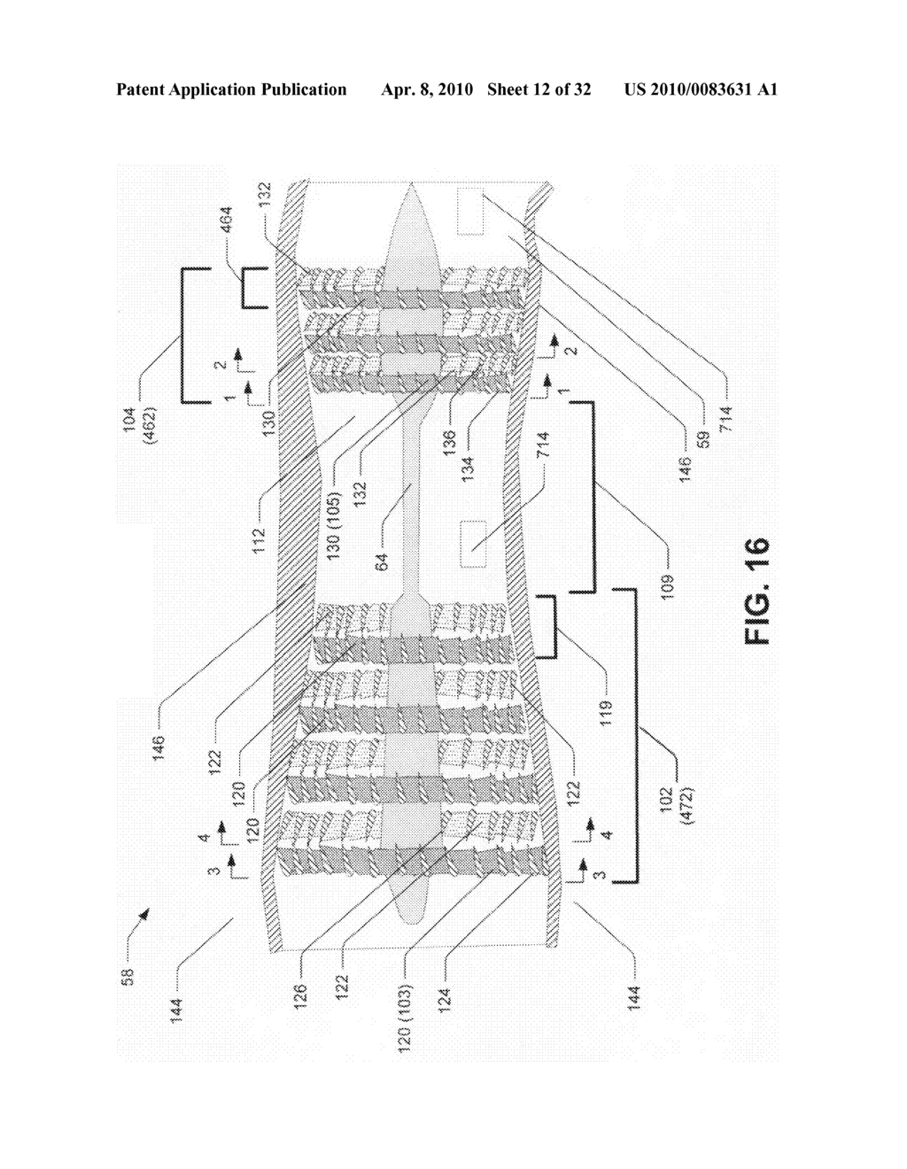 Hybrid propulsive engine including at least one independently rotatable turbine stator - diagram, schematic, and image 13