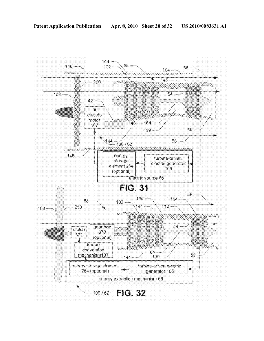 Hybrid propulsive engine including at least one independently rotatable turbine stator - diagram, schematic, and image 21