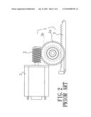 Sledge drive unit with tilt motor-axis diagram and image