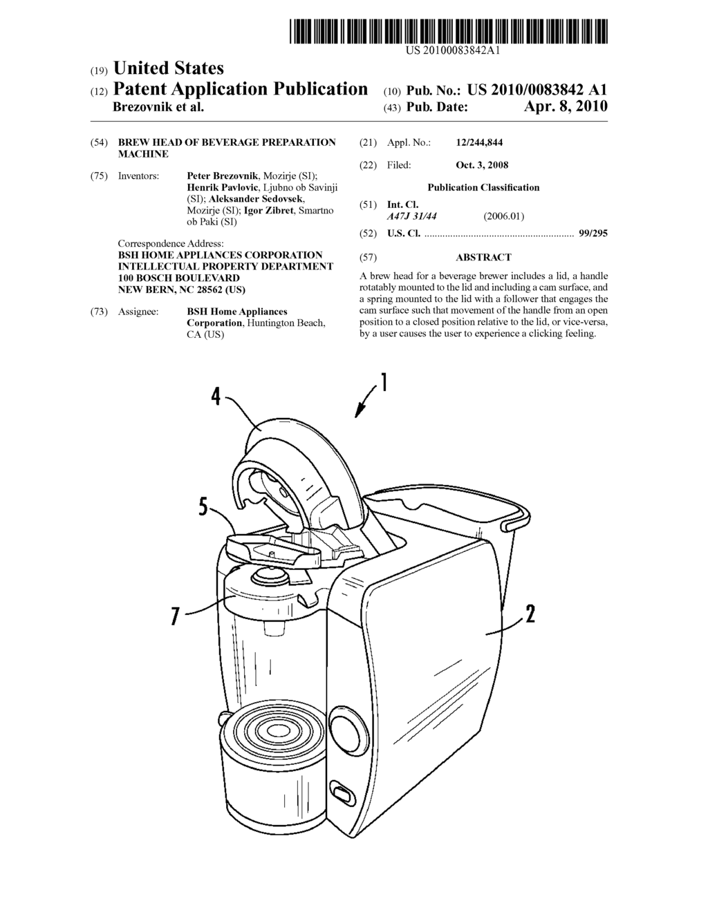 BREW HEAD OF BEVERAGE PREPARATION MACHINE - diagram, schematic, and image 01