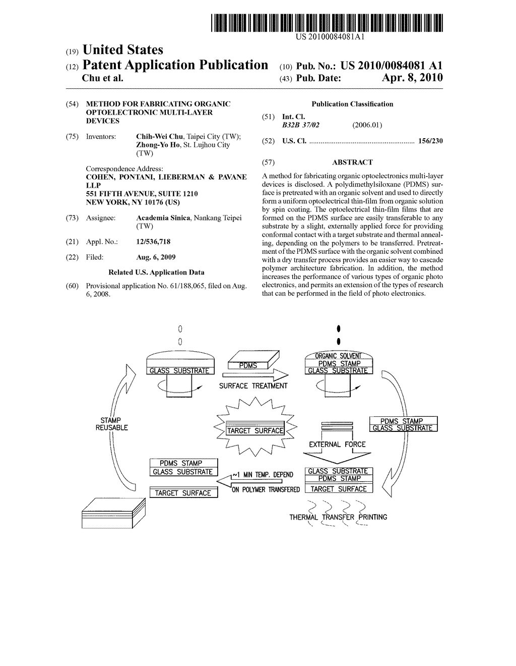 Method for Fabricating Organic Optoelectronic Multi-Layer Devices - diagram, schematic, and image 01