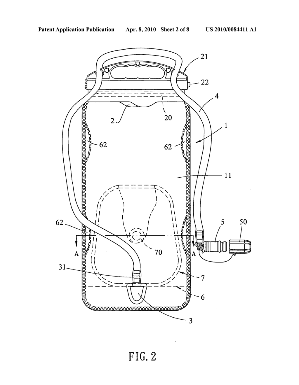 Water storage unit with dual bladders - diagram, schematic, and image 03