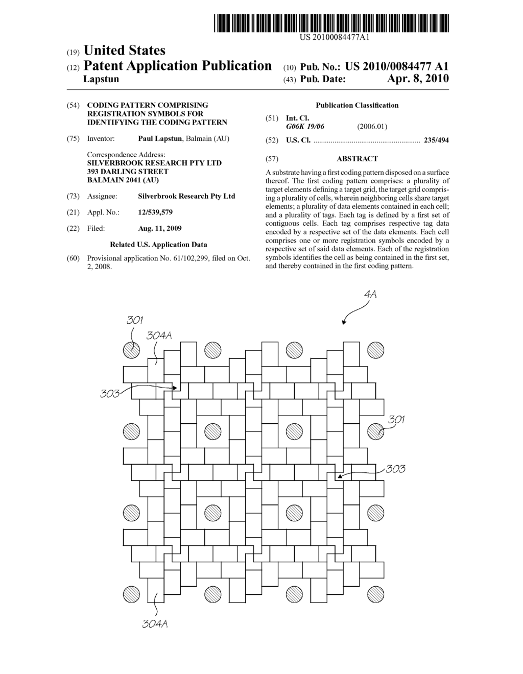 CODING PATTERN COMPRISING REGISTRATION SYMBOLS FOR IDENTIFYING THE CODING PATTERN - diagram, schematic, and image 01