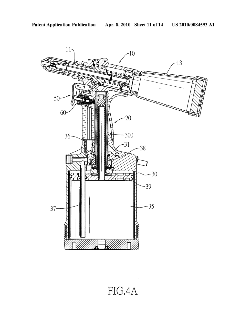 TRIGGER DEVICE FOR A RIVET GUN AND A RIVET GUN HANDLE ASSEMBLY WITH A TRIGGER DEVICE - diagram, schematic, and image 12