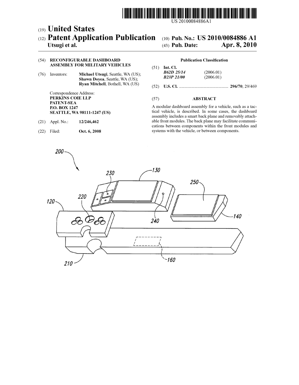 RECONFIGURABLE DASHBOARD ASSEMBLY FOR MILITARY VEHICLES - diagram, schematic, and image 01