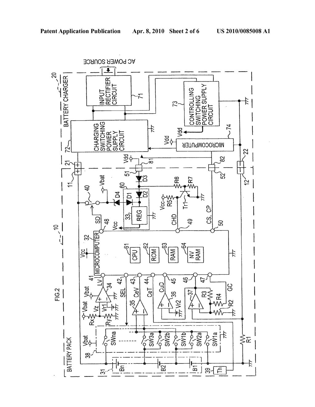 Monitoring system for electric power tool, battery pack for electric power tool, and battery charger for electric power tool - diagram, schematic, and image 03