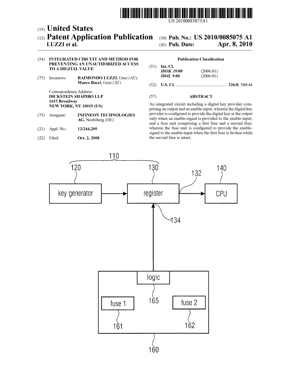 INTEGRATED CIRCUIT AND METHOD FOR PREVENTING AN UNAUTHORIZED ACCESS TO A DIGITAL VALUE - diagram, schematic, and image 01