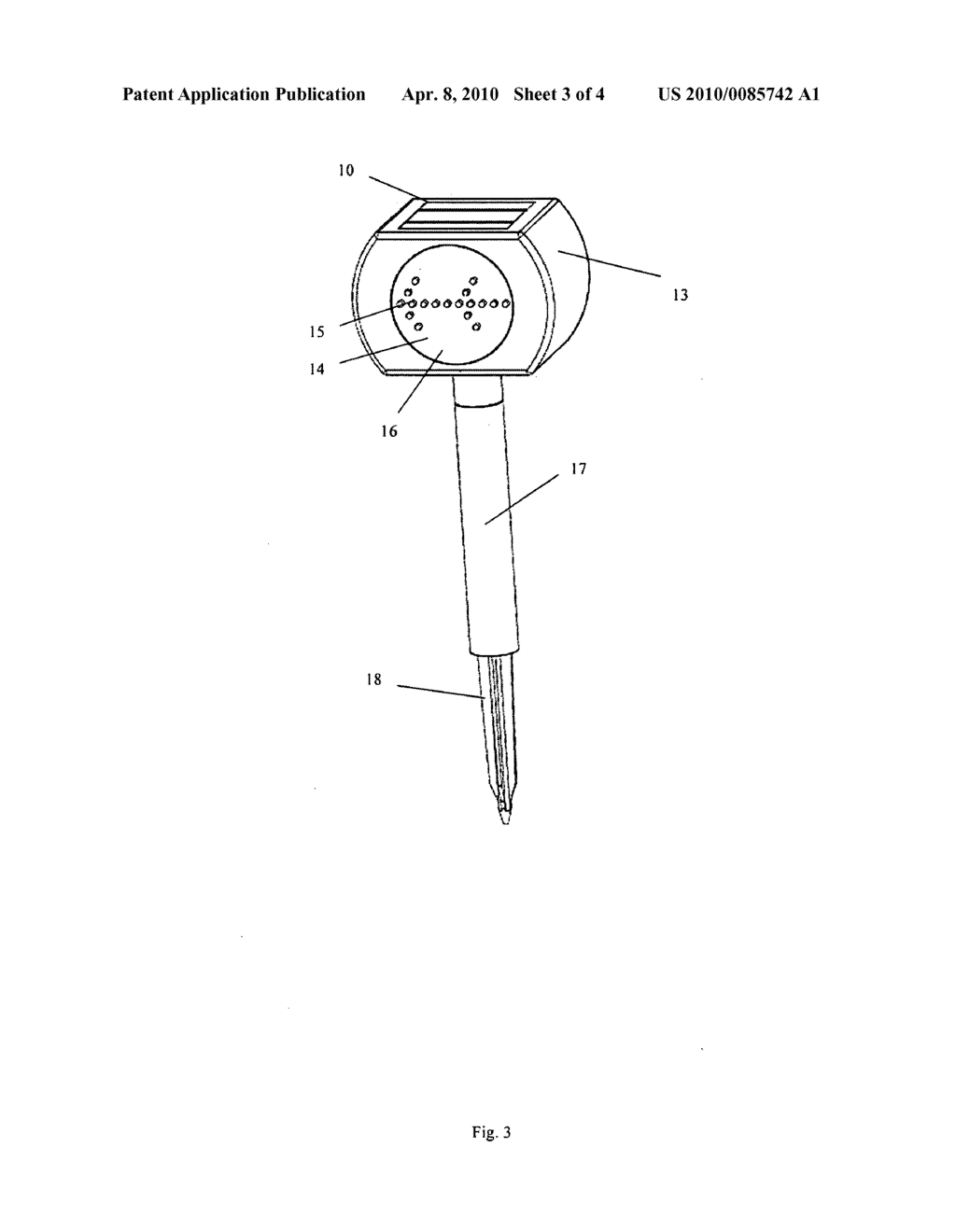 Solar powered garden light with rotatable direction indicating lights - diagram, schematic, and image 04