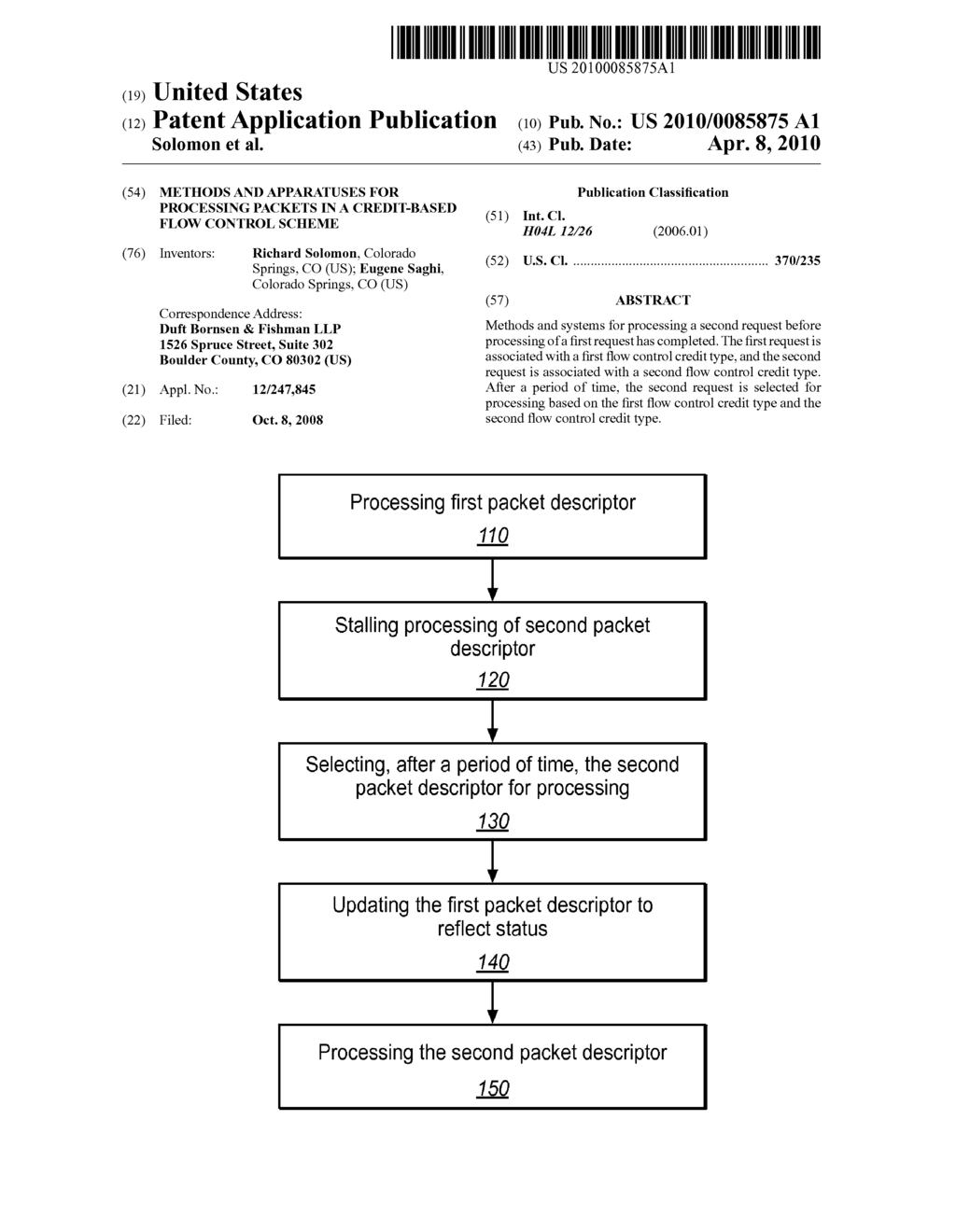 METHODS AND APPARATUSES FOR PROCESSING PACKETS IN A CREDIT-BASED FLOW CONTROL SCHEME - diagram, schematic, and image 01