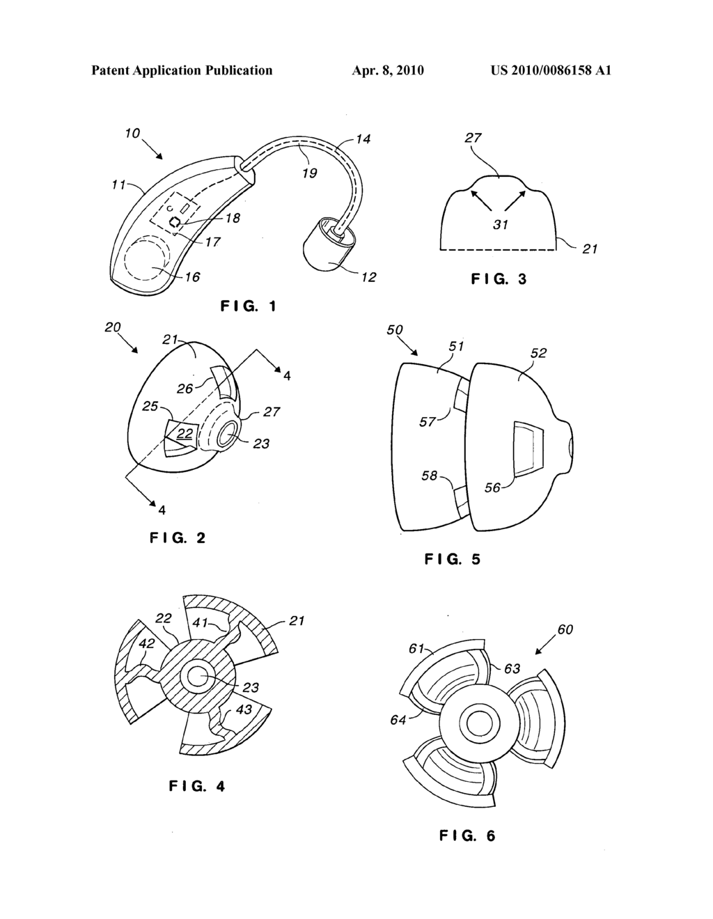 Open tip for hearing aid - diagram, schematic, and image 02