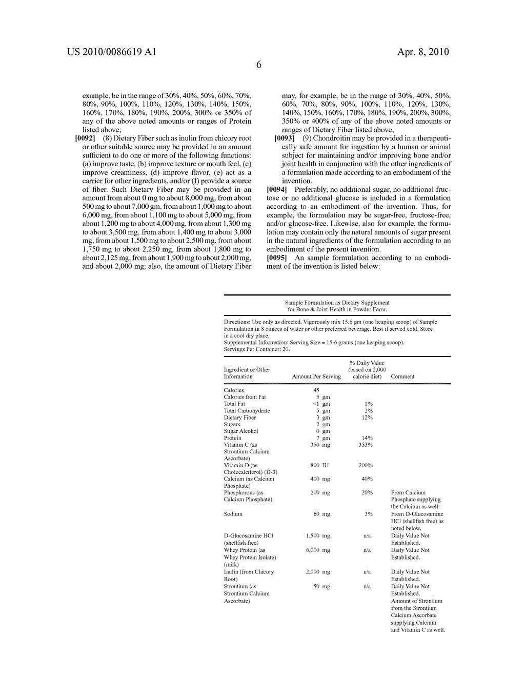 Dietary supplement containing strontium (M) ascorbate, compositions containing same, method for making same and method for using same - diagram, schematic, and image 10