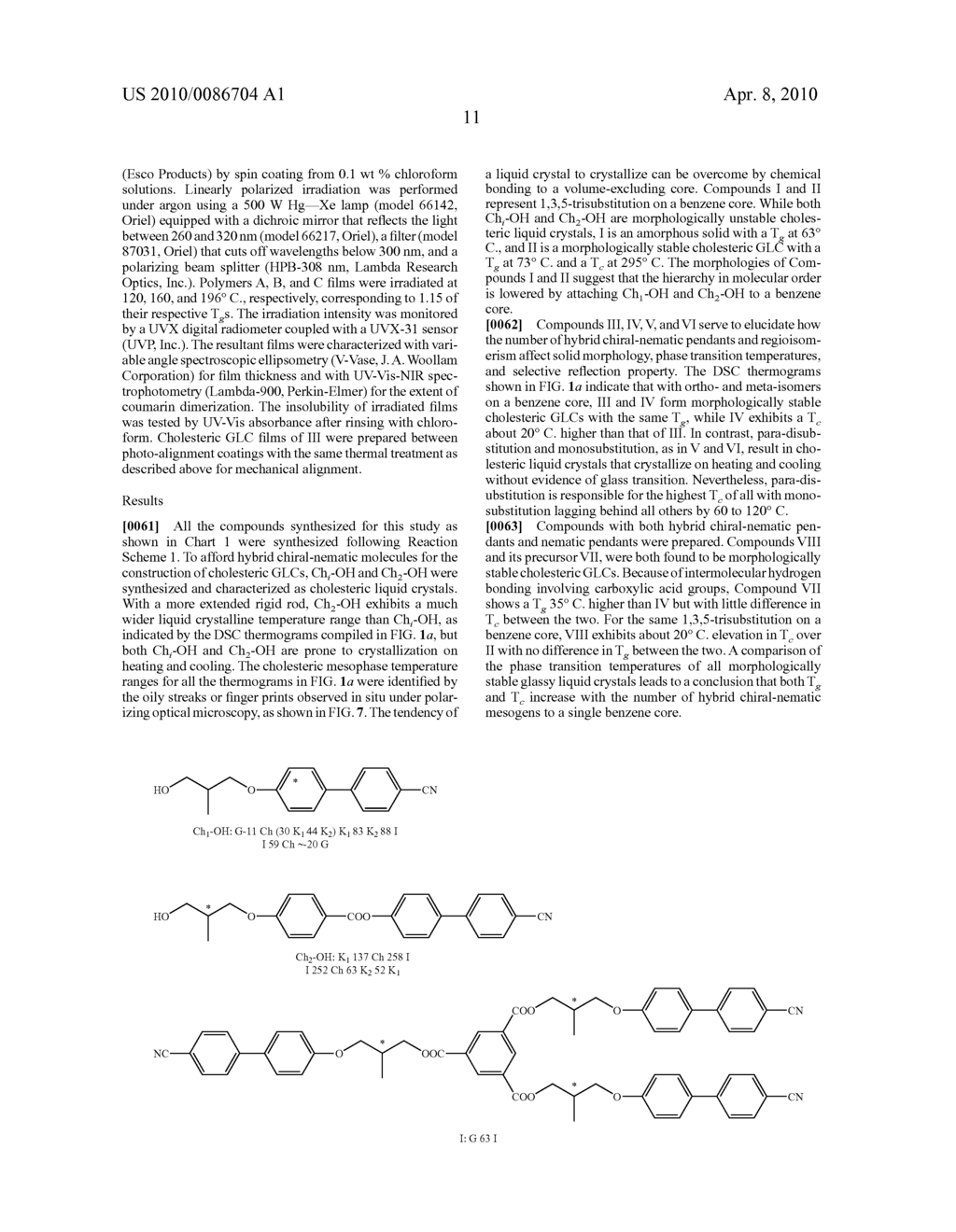 CHOLESTERIC GLASSY LIQUID CRYSTALS WITH HYBRID CHIRAL-NEMATIC MESOGENS - diagram, schematic, and image 19