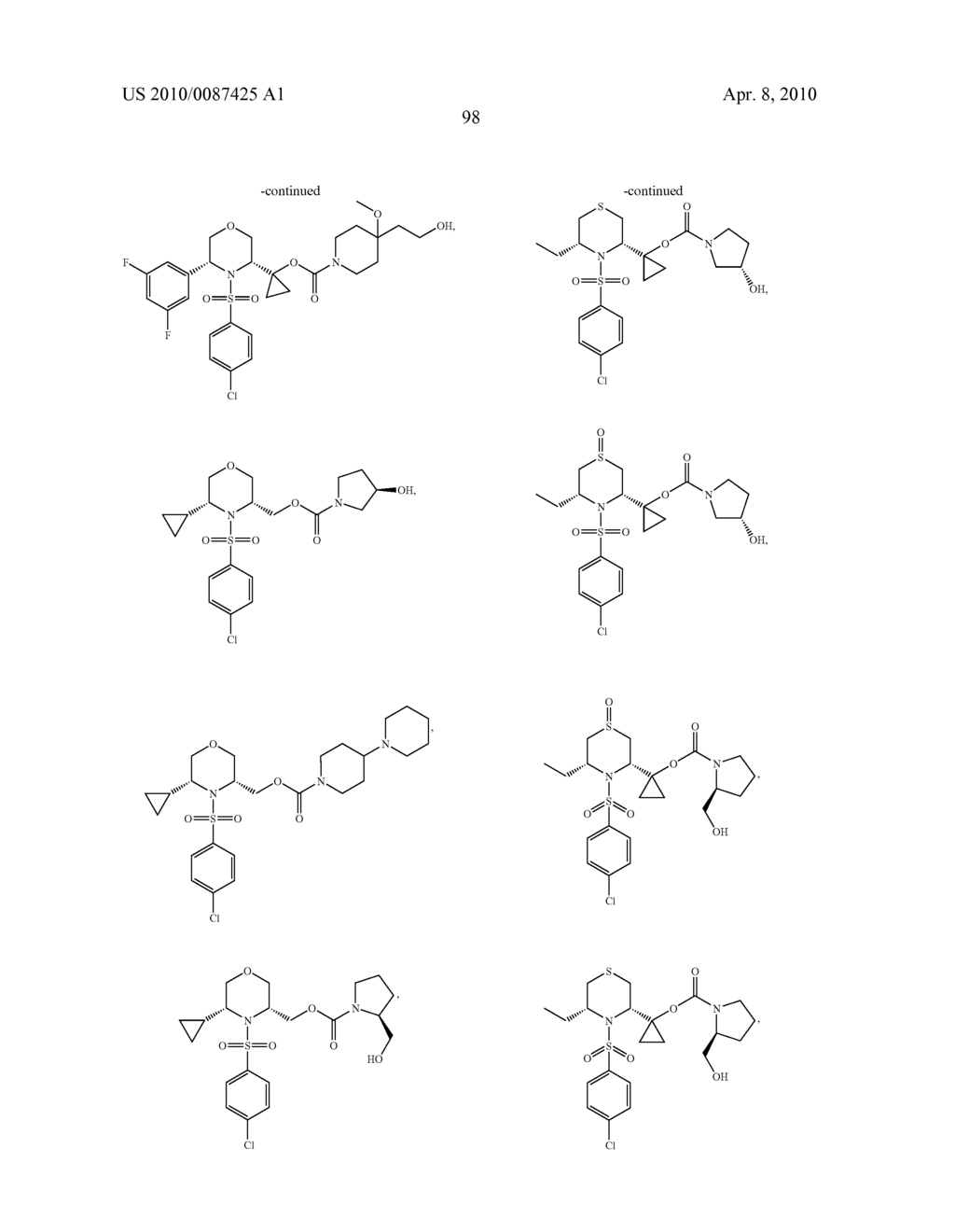 Substituted N-Arylsulfonylheterocyclic Amines As Gamma-Secretase Inhibitors - diagram, schematic, and image 99