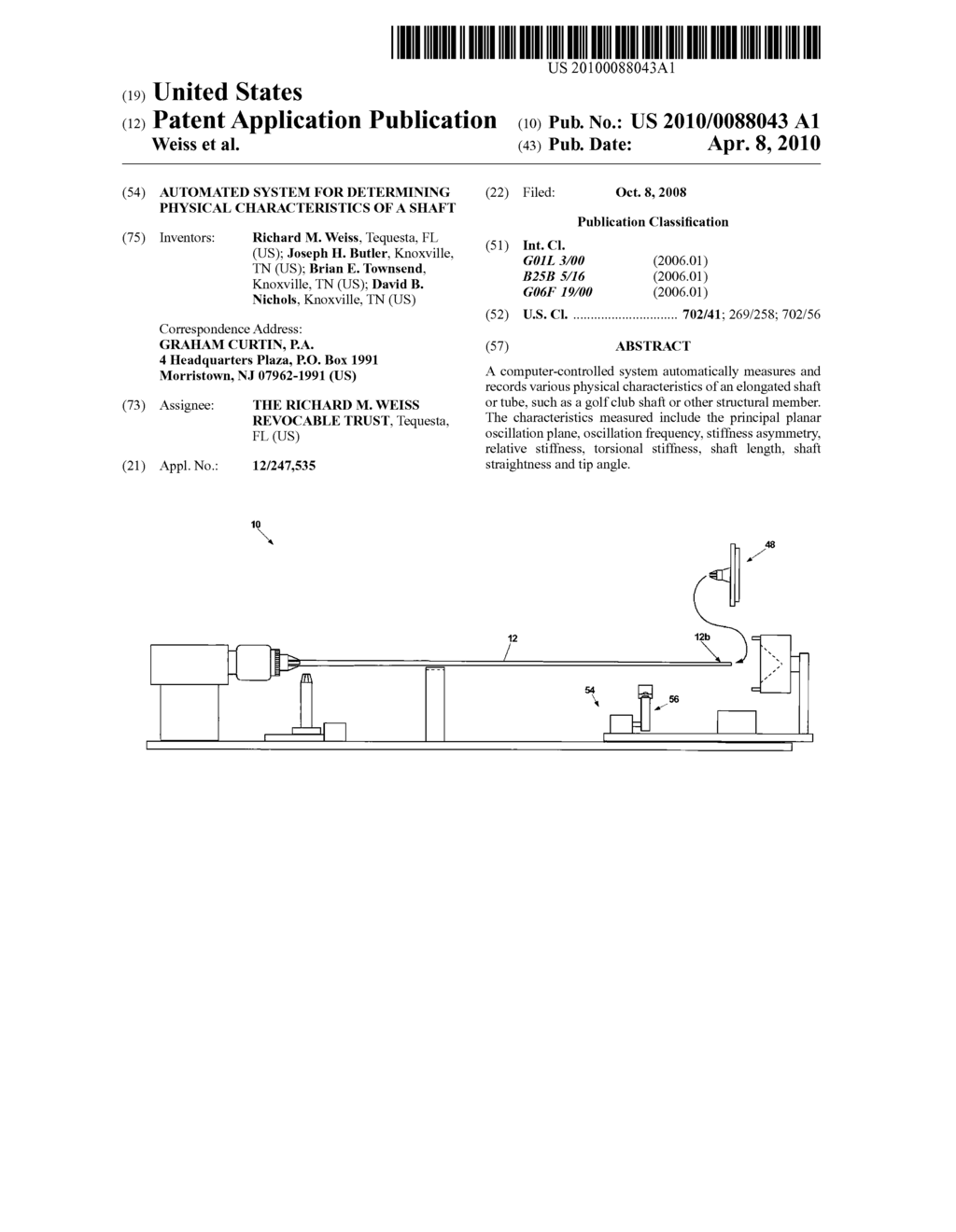 AUTOMATED SYSTEM FOR DETERMINING PHYSICAL CHARACTERISTICS OF A SHAFT - diagram, schematic, and image 01