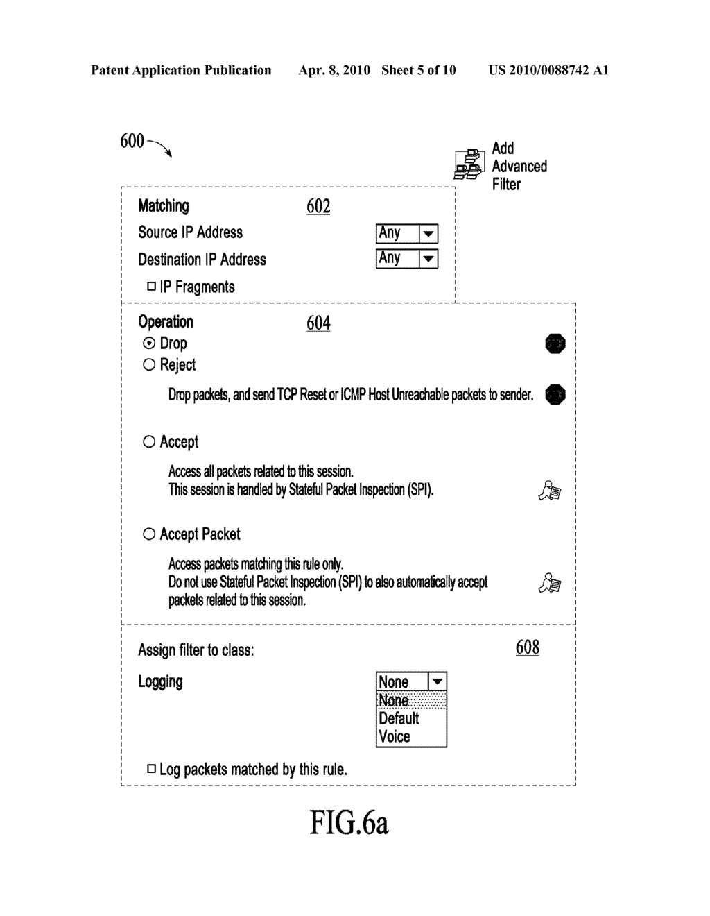 APPARATUS FOR DEFINING A SET OF RULES FOR A PACKET FORWARDING DEVICE - diagram, schematic, and image 06