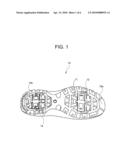 SOLE FOR FOOTWEAR HAVING A TURNABLE ANTISLIP DEVICE AND FOOTWEAR COMPRISING SUCH SOLE diagram and image