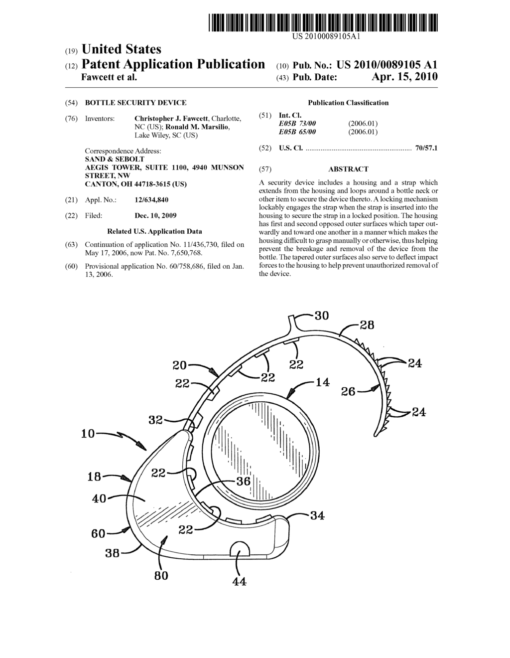 BOTTLE SECURITY DEVICE - diagram, schematic, and image 01