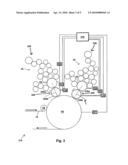 Infinitely variable cutoff printing press with constant speed plate cylinder and inker diagram and image