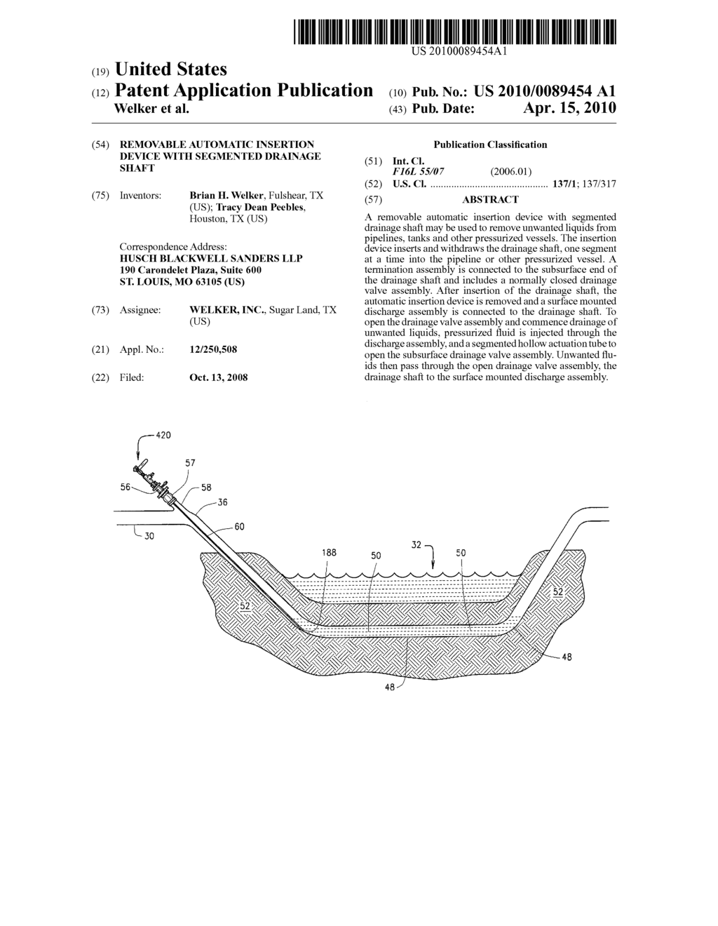 REMOVABLE AUTOMATIC INSERTION DEVICE WITH SEGMENTED DRAINAGE SHAFT - diagram, schematic, and image 01