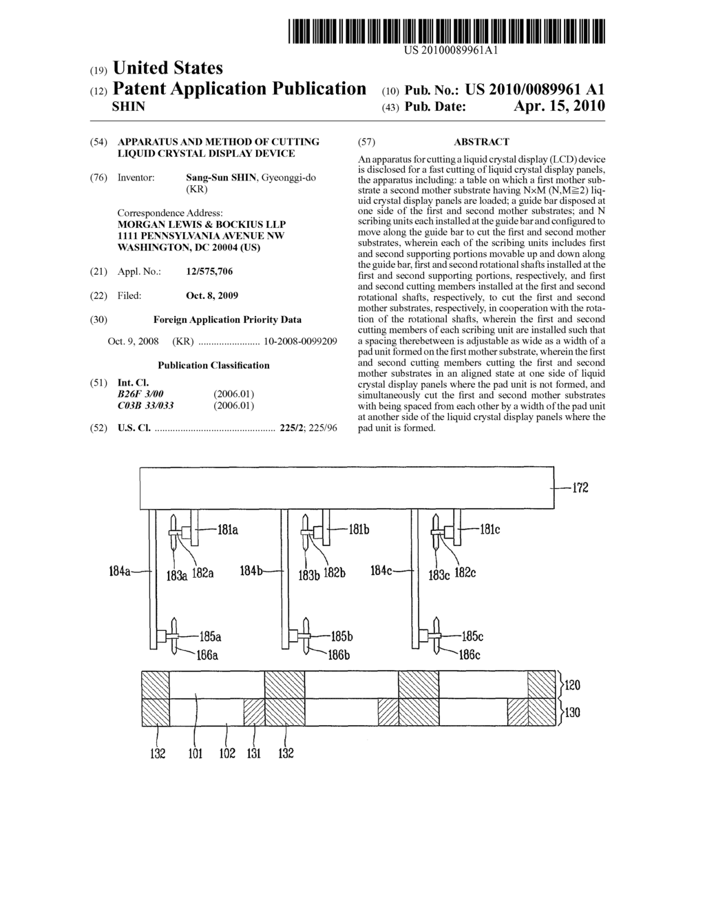 APPARATUS AND METHOD OF CUTTING LIQUID CRYSTAL DISPLAY DEVICE - diagram, schematic, and image 01