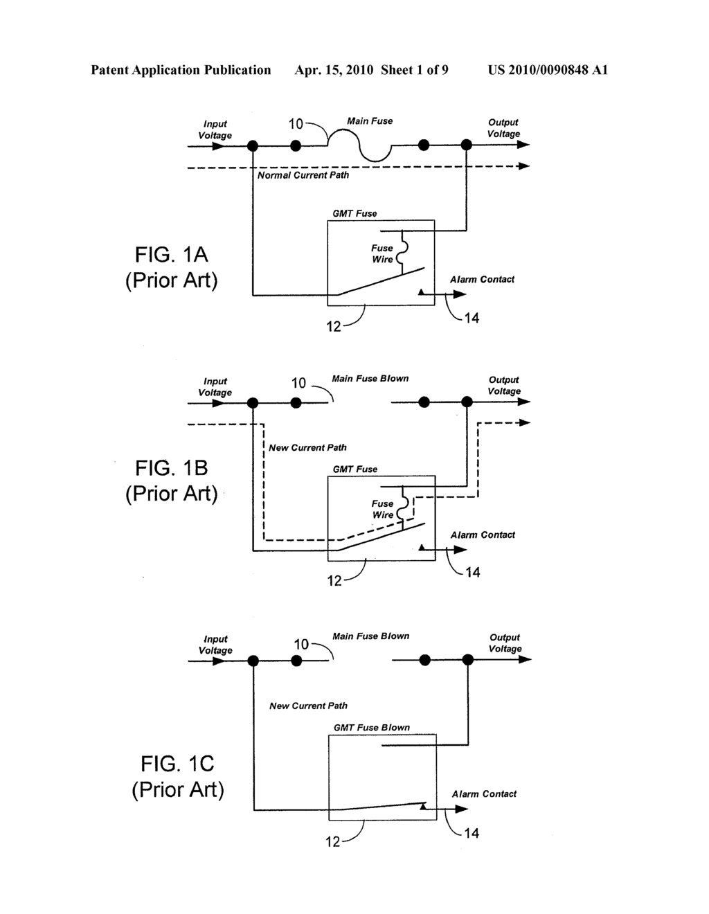 FUSE AND BREAKER ALARM DEVICE AND METHOD USING A FINITE STATE MACHINE - diagram, schematic, and image 02