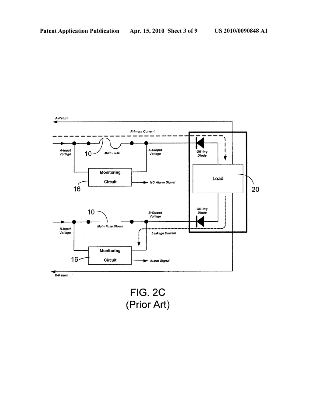 FUSE AND BREAKER ALARM DEVICE AND METHOD USING A FINITE STATE MACHINE - diagram, schematic, and image 04