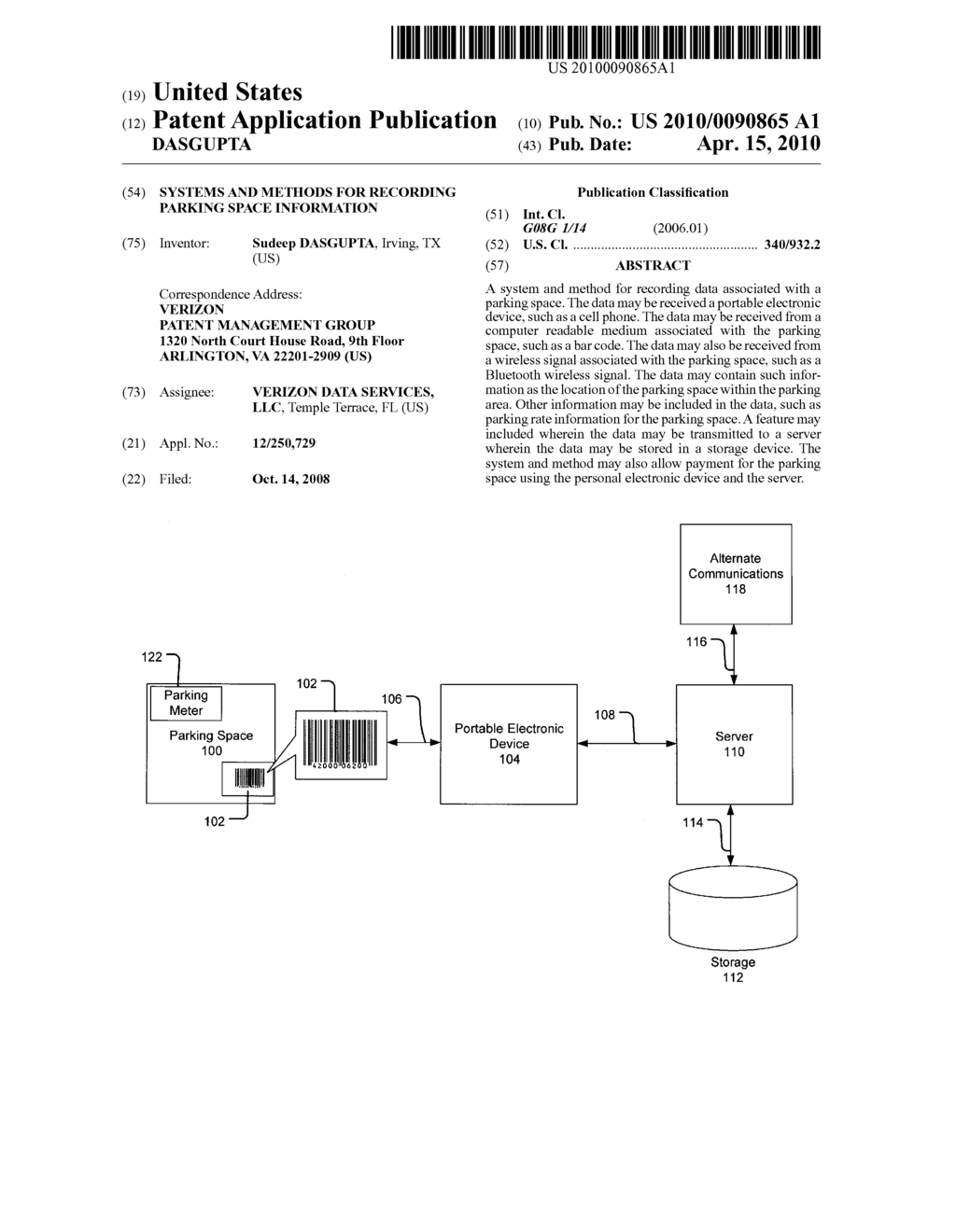 Systems and Methods for Recording Parking Space Information - diagram, schematic, and image 01