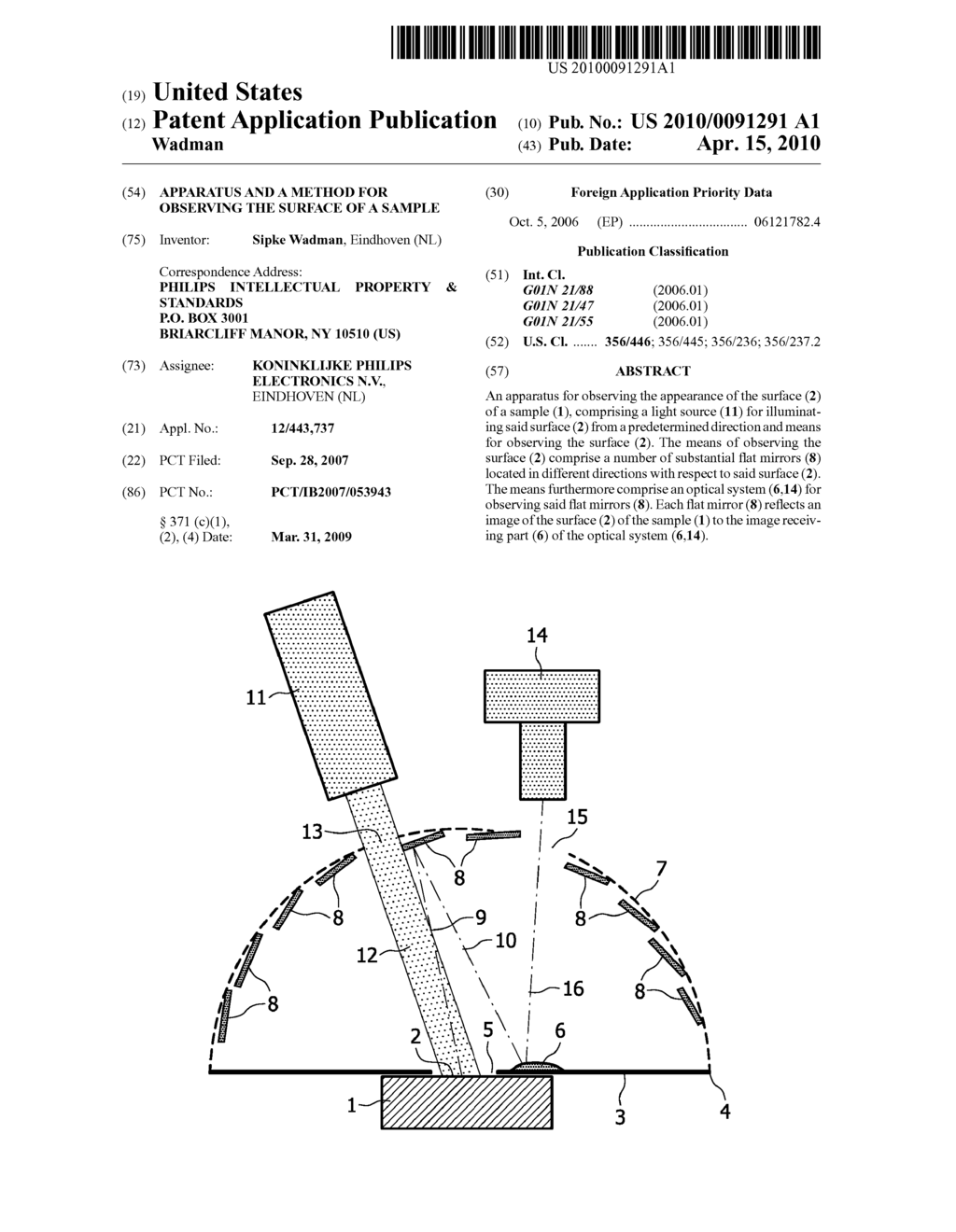  APPARATUS AND A METHOD FOR OBSERVING THE SURFACE OF A SAMPLE - diagram, schematic, and image 01