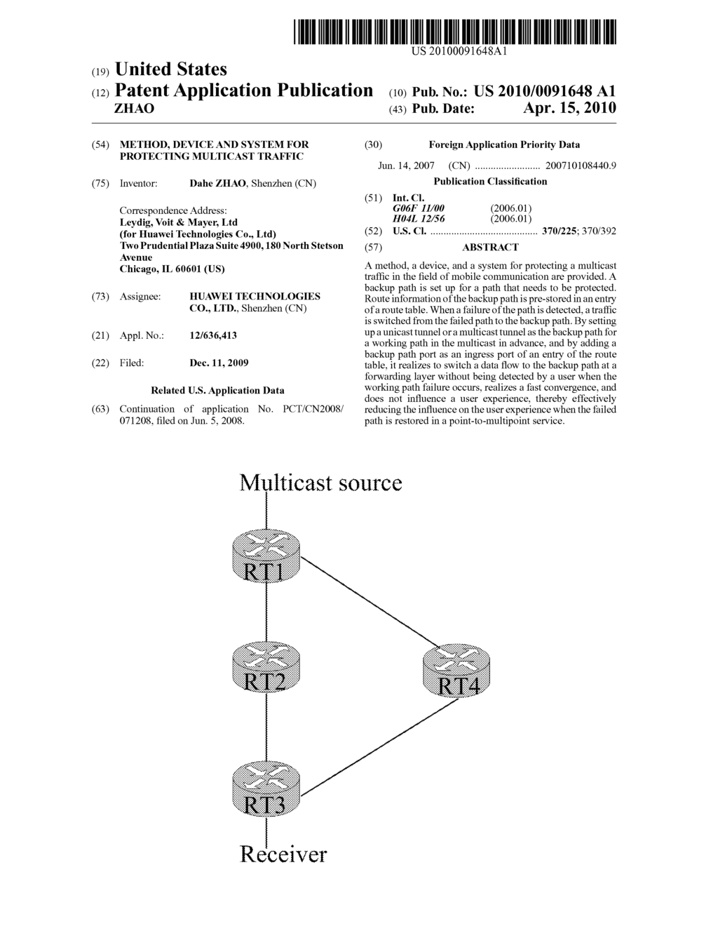 METHOD, DEVICE AND SYSTEM FOR PROTECTING MULTICAST TRAFFIC - diagram, schematic, and image 01