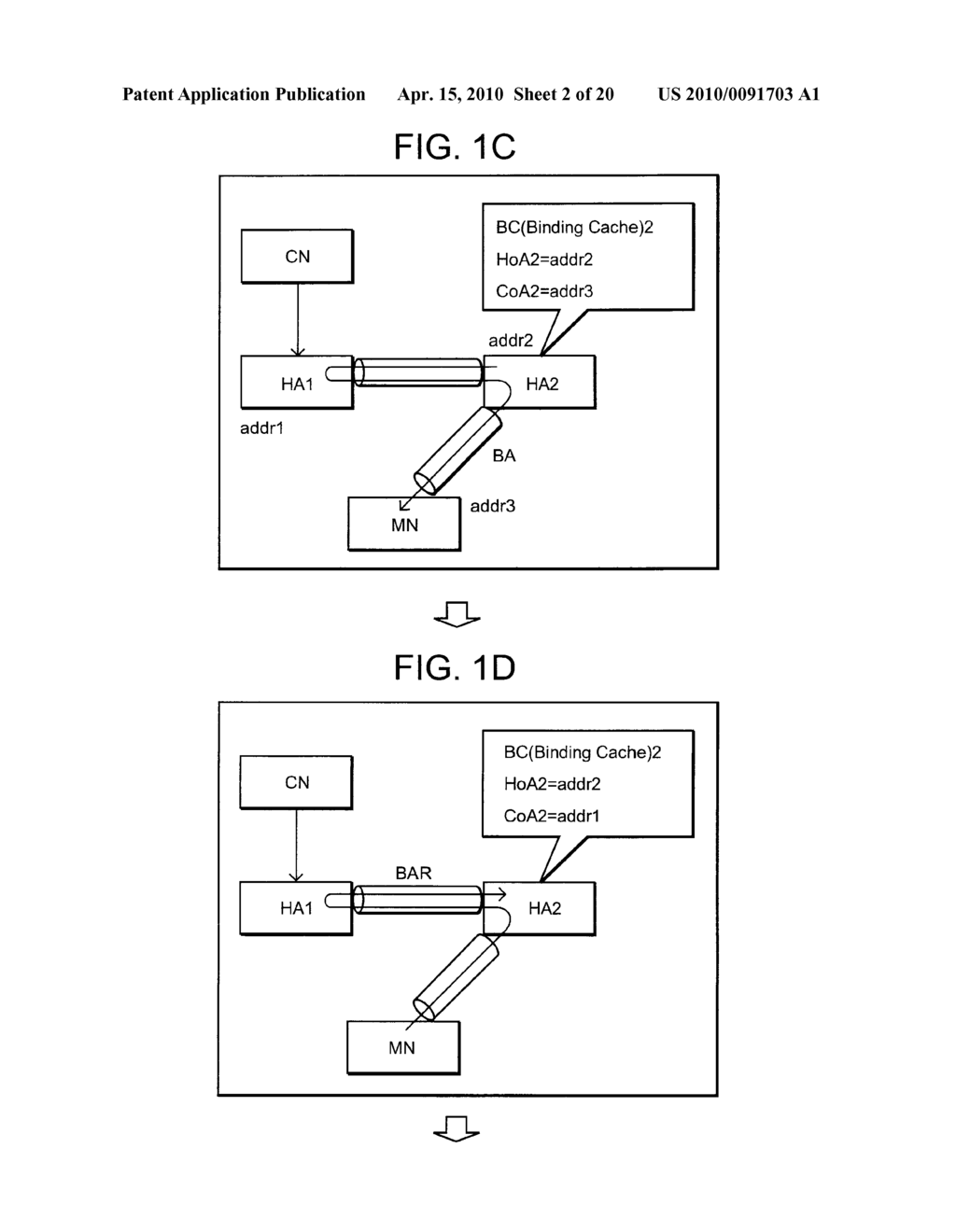 BINDING UPDATE METHOD, MOBILE TERMINAL, HOME AGENT, AND BINDING UPDATE SYSTEM - diagram, schematic, and image 03