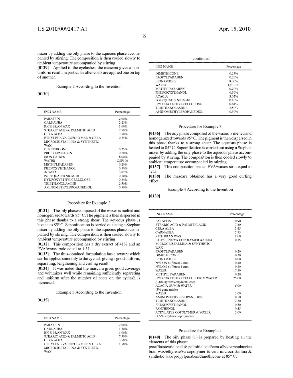 MASCARA COMPOSITION COMPRISING AN ETHYLENE/VINYL ACETATE COPOLYMER - diagram, schematic, and image 09