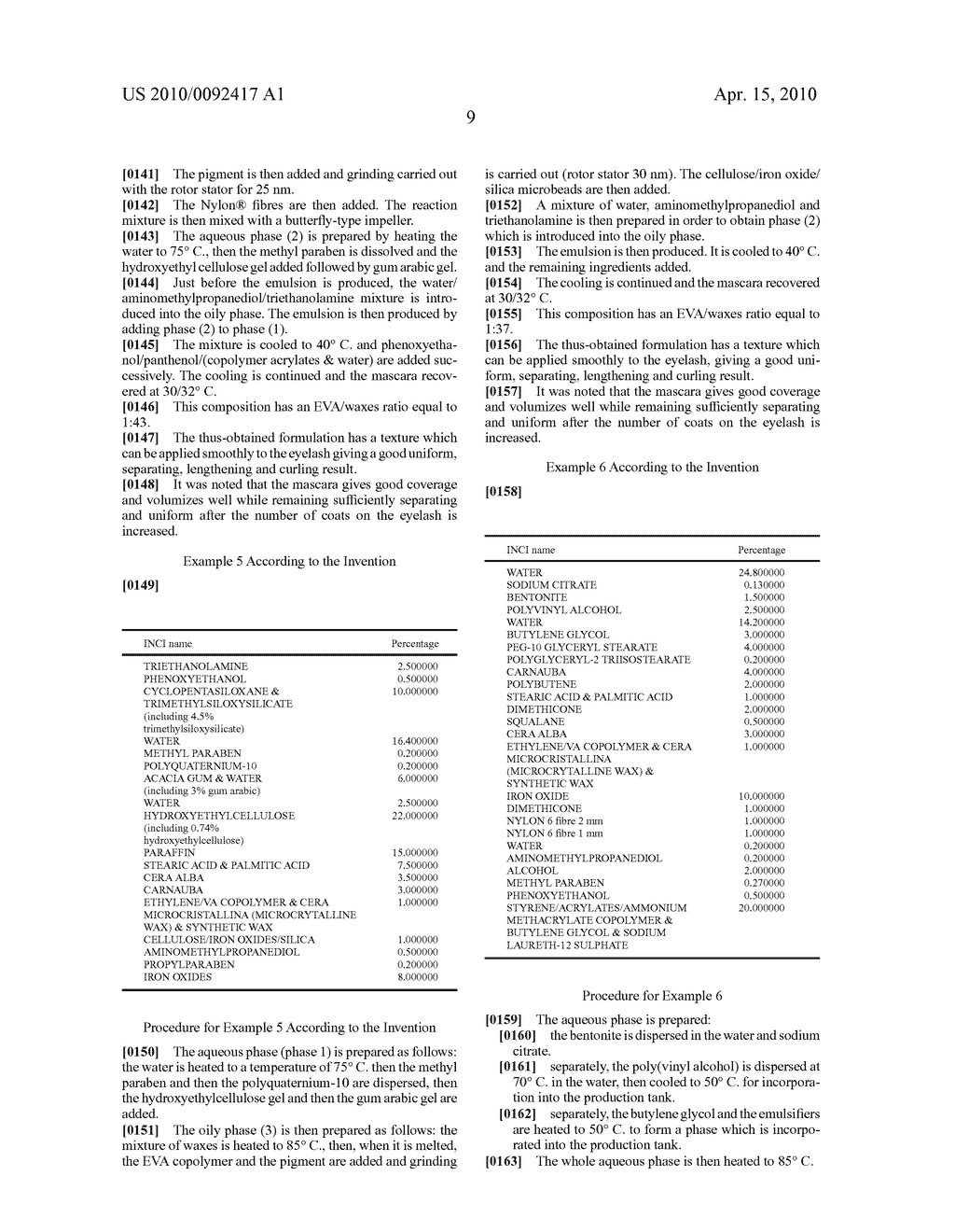 MASCARA COMPOSITION COMPRISING AN ETHYLENE/VINYL ACETATE COPOLYMER - diagram, schematic, and image 10