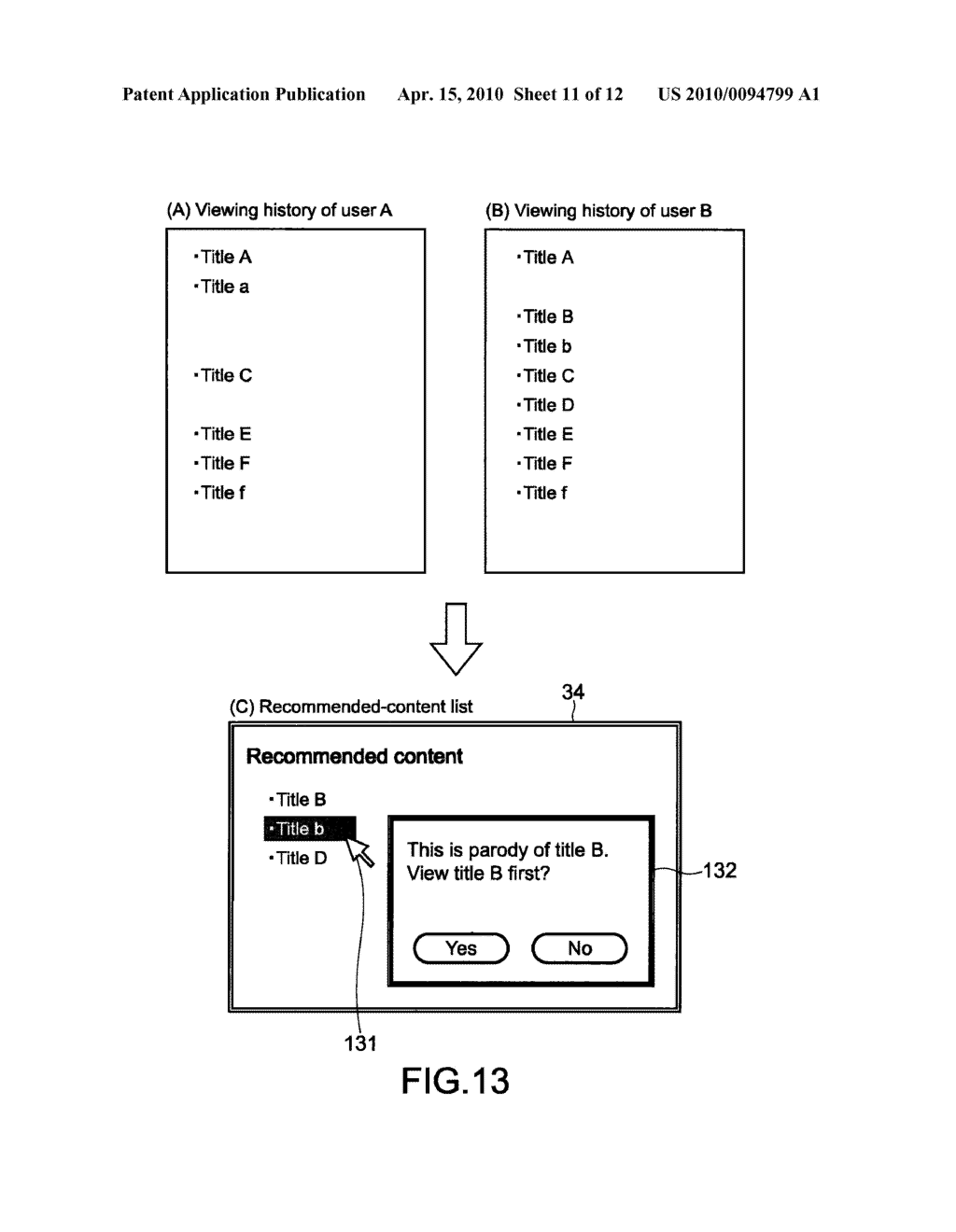 ELECTRONIC APPARATUS, CONTENT RECOMMENDATION METHOD, AND PROGRAM - diagram, schematic, and image 12