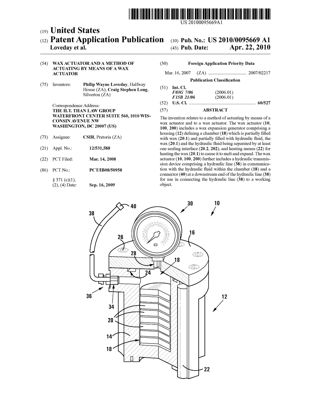 Wax Actuator and a Method of Actuating by Means of a Wax Actuator - diagram, schematic, and image 01