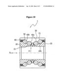 HUB BEARING UNIT PROVIDED WITH MULTIPLE ROWS OF ROLLING ELEMENTS diagram and image