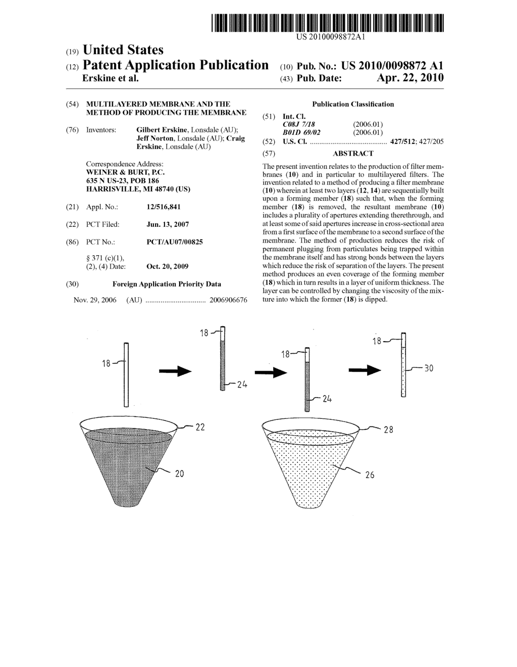 MULTILAYERED MEMBRANE AND THE METHOD OF PRODUCING THE MEMBRANE - diagram, schematic, and image 01