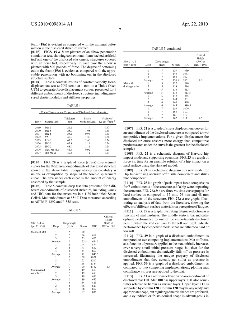 IMPACT ABSORBING SAFETY MATTING SYSTEM WITH ELASTOMERIC SUB-SURFACE STRUCTURE - diagram, schematic, and image 23