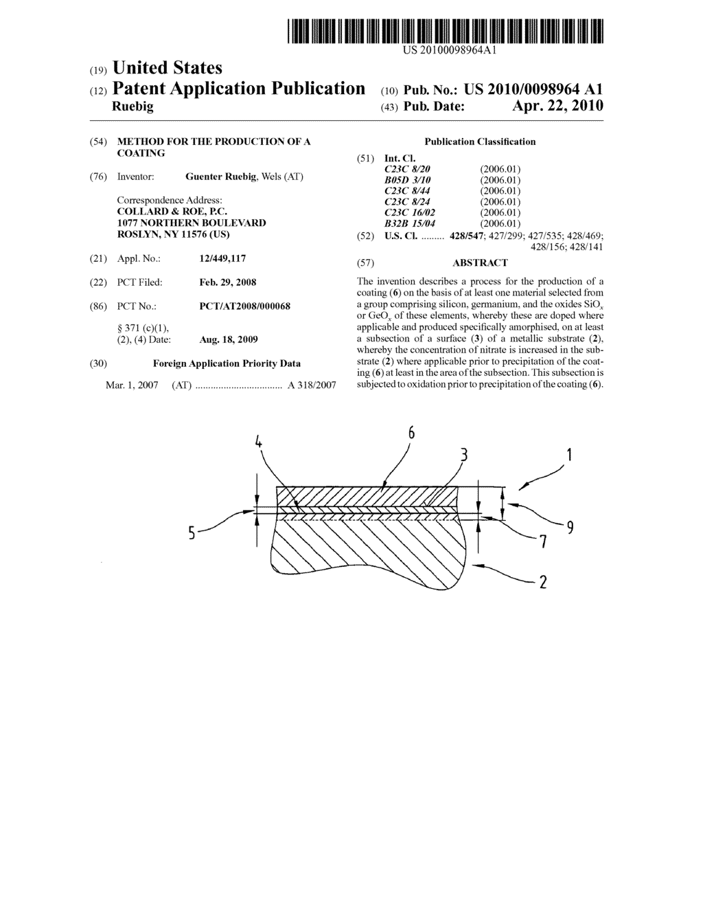 METHOD FOR THE PRODUCTION OF A COATING - diagram, schematic, and image 01