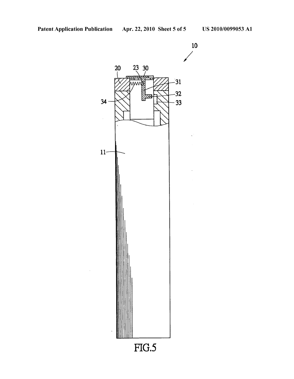 Structure of lighter with safety button - diagram, schematic, and image 06