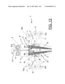 Process and apparatus for the production of nonwoven fabrics from extruded filaments diagram and image